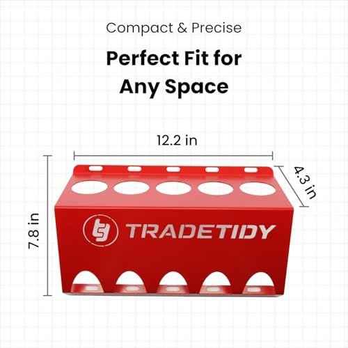 Tradetidy Silicone Caulk/Adhesive Holder, Red ? Tough, Durable Finish, Rugged All-Steel Construction ? caulk tube holder for Vans, Garages, Workshops ? Rounded Safety Edges, 12.2"x 7.87"x 4.33" inches
