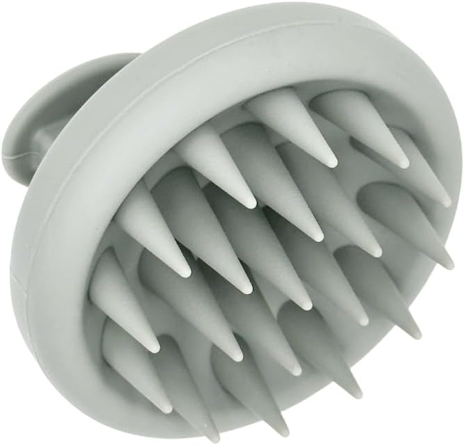 Organic To Green - Silicone Hair Brush (Gray) Soft Silicone Bristles to Remove Dandruff, Waterproof Hair Scrubber for Both Wet Dry Hair, Suitable for Men & Women