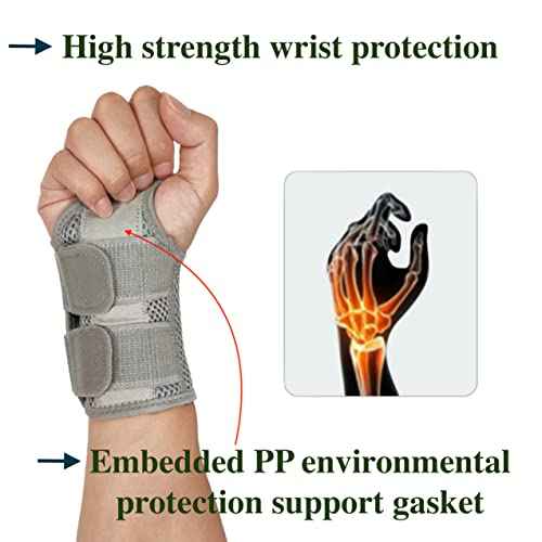 Wrist Brace for Carpal Tunnel Relief Night Support, Hand Brace with 2 Stays for Women Men, Adjustable Wrist Support Splint for Right Left Hands for Tendonitis, Arthritis, Sprains (Pack of 2)