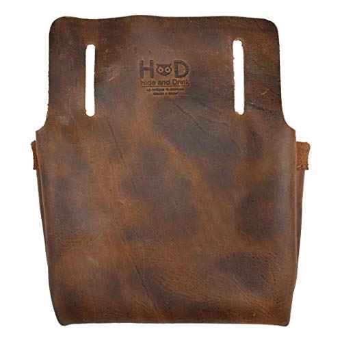 Hide & Drink, Leather Small Nail Holder, Hardware Pouch, Woodworker Essentials, Handmade Includes 101 Year Warranty :: Bourbon Brown