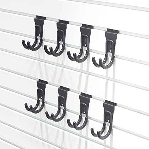 Slatwall Hooks, Heavy-Duty Slatwall Accessories, Black Slat Wall J Hooks, 8 Pack