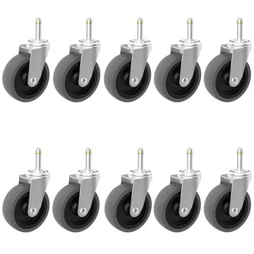 Replcament Casters for Brute Trash Bin Dolly Set of 10, 3-Inch Trash Can Dolly Replacement Wheels(375LBS-2)