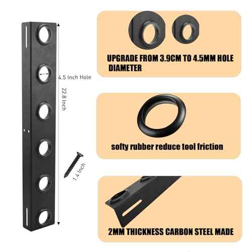 Landscape Trailer Rack for Lawn Equipment,6 Holes Hand Tool Storage Rack Landscaping Shovel Holder for Truck Trailers & Garage or Shed Walls with Mounting Hardware Accessories,Set of 2