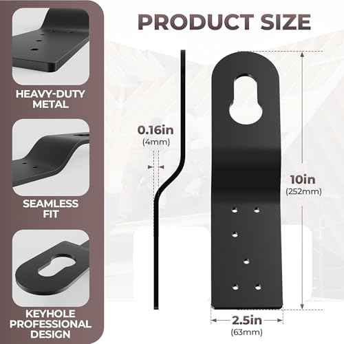 5 Pcs Roof Safety Anchor Hitch Clip, Permanen Roof Anchor for Fall Protection Connect to Wood Surface,Roofing Anchor Bracket Use with Other Roof Safety Equipment(Aluminum - Black)