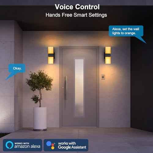XMCOSY+ Outdoor Wall Light, 1400LM Smart RGBCW Outdoor Wall Sconce Lights, Adjustable Dual-Head LED Porch Light, WiFi APP Control, Alexa Compatible, IP65 Waterproof Outside Lights for House, 1 Pack