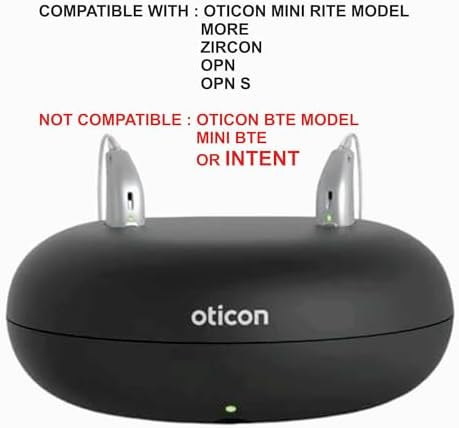 Oticon Desktop Charger 1.0 - for only Oticon More, Real, Zircon, Opn S, Ruby, Play miniRITE Rechargeable Hearing Aids - NOT Compatible with Oticon Intent and All Oticon BTE Type Hearing Aids