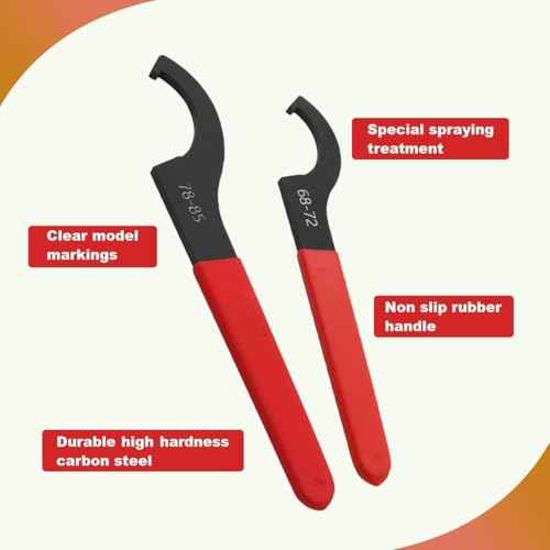 9Pcs C-Shape Carbon Steel Spanner Wrench Set Adjustable Shock Wrench Hook Tool for Most Car and Motorcycle Shock Adjustment (Red)