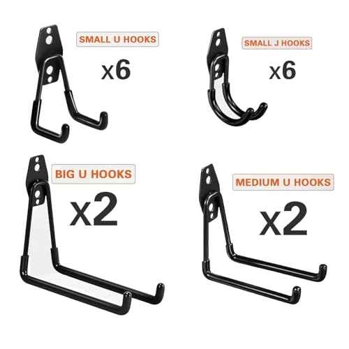 Garage Hooks,16 Pack Garage Hooks Heavy Duty,Utility Steel Garage Storage Hooks,Wall Mount Garage Hanger&Organizer for Organizing Power Tools,Ladders,Bulk Items,Bikes,Ropes and More Equipment
