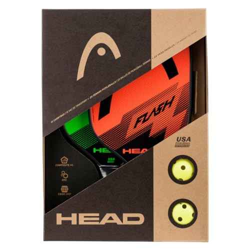 Head Flash Pickleball Pack - 2 Approved Paddles, 2 Outdoor Balls, Carry Sack