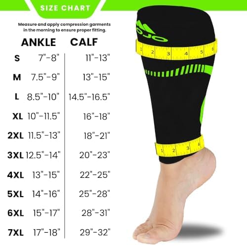Mojo Compression Socks Footless for Women and Men 20-30mmHg - Extra Wide Plus Size Calf Sleeve - A604