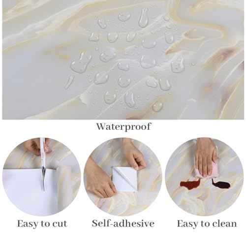 VaryPaper 15.7''x78.7'' Matte Marble Contact Paper Peel and Stick Countertop Waterproof Wallpaper for Kitchen Counter Top Self Adhesive Countertop Laminate Vinyl Wrap for Cabinets Table