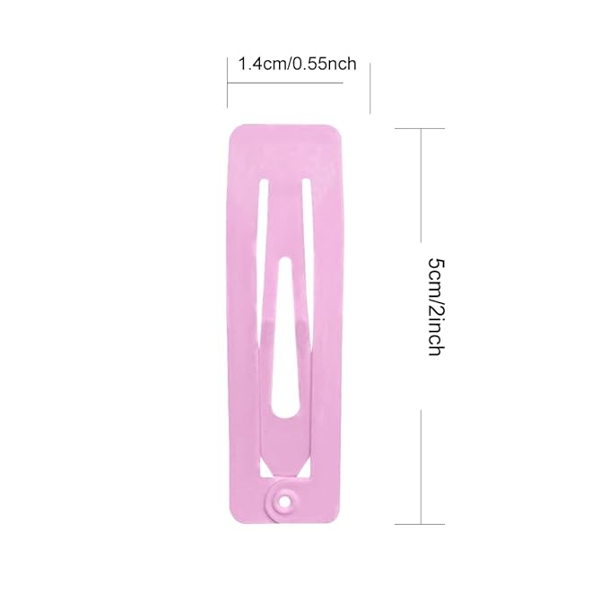 Hair Clips ECADY (100-Pack 20-Colors) Rectangle Non-Slip Snap Barrettes for Girls, Women, Kids - 2 Inch