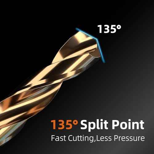 150mm Long Drill Bits Set, Diameter 3mm 4mm 5mm 6mm, 4pcs HSS Cobalt Drill Bits, for Hard Metal, Stainless Steel, Cast Iron, Copper, Aluminum, PVC, Plastic, Wood