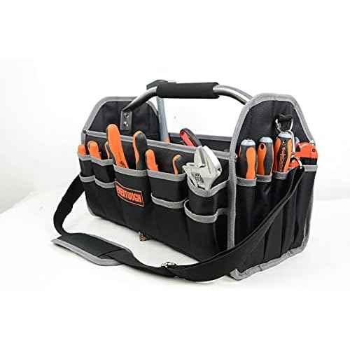 16"Open Tool Tote Collapsible bag with Shoulder Strap Portable Waterproof Tool Organizer Made Oxford Cloth
