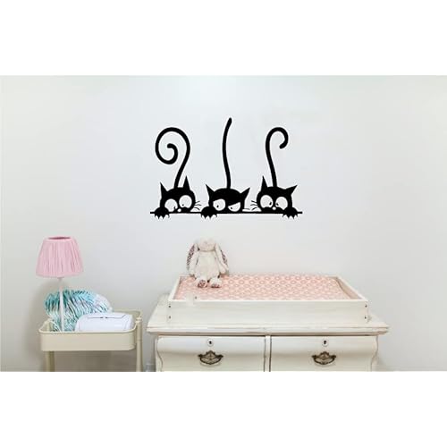 Decaltor Wall PVC Wall Sticker Decal Quote Art Vinyl Cat Pattern 8''¡¿12' Black