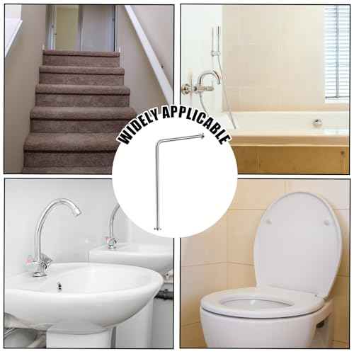Zonon Wall to Floor Safety Grab Bar 24" by 33" Drinking Fountains Stainless Steel Brushed Finish Non-Slip Split-Design Shower Toilet Grab Bars forBathroom Wet Areas Disabled Elderly Pregnant Women