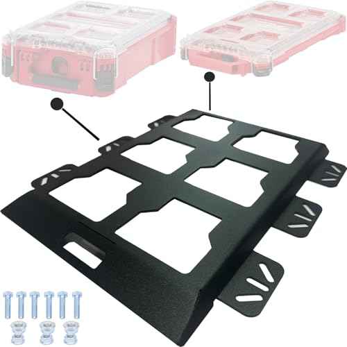 for milwaukee packout wall mount Packout Mounting Plate, Metal Base for Milwaukee Toolboxes, milwaukee mounting plate Wall or Floor Mount (1 Half Width Black)