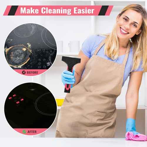 4" Razor Blade Scraper, Scraper Tool with 15pcs Razor Blades, Scrapper for Cleaning Paint, Sticker & Caulk Remover Tool, Glass Scraper for Windows, Stove Top, Oven, Cooktop, Floor, Tile