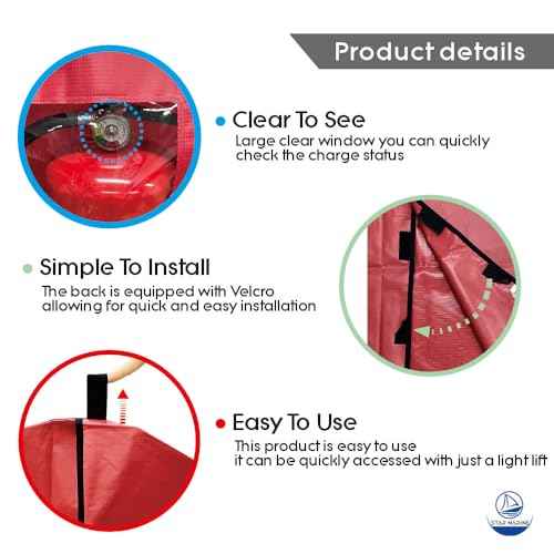 Heavy Duty Fire Extinguisher Cover with Window - Fire Protective Sleeve from Scuffs & Scratches Accessories (17" W x 25" L(Fit for 10-20LB))