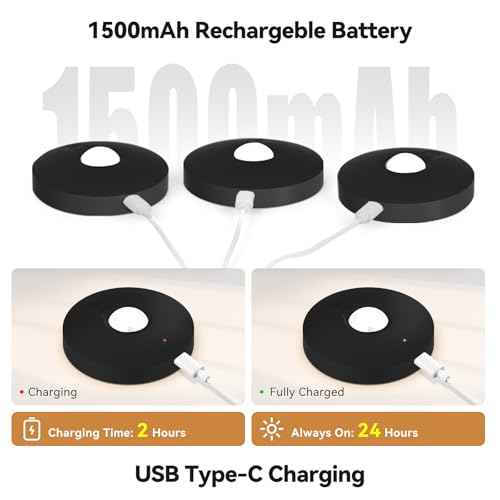Rechargeable Puck Lights with Remote, 12 Pack Magnetic Under Cabinet Lighting, 1500mAh Battery Operated LED Tap Lights with Dimmer & Timmer for Kitchen, Closet, Shelf - 3 Color Temps & 12 RGB, Black