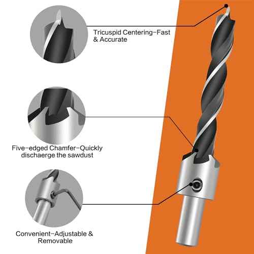 Countersink Drill Bit Set, 7Pcs Tapered Drill Bits M2 HSS, with 1/4" Hex Shank Quick Change and Allen Wrench, Counter Sinker Set for Woodworking and Carpentry, Pilot Screw Hole Set