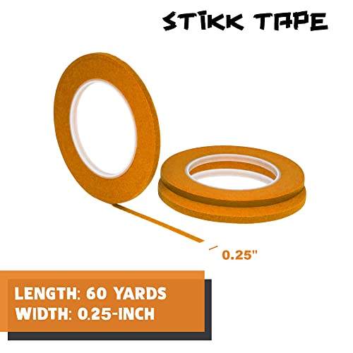 STIKK Painters Tape - 3pk Orange Painter Tape - 1/4 inch x 60 Yards - Paint Tape for Painting, Edges, Trim, Ceilings - Masking Tape for DIY Paint Projects - Residue-Free Painting Tape