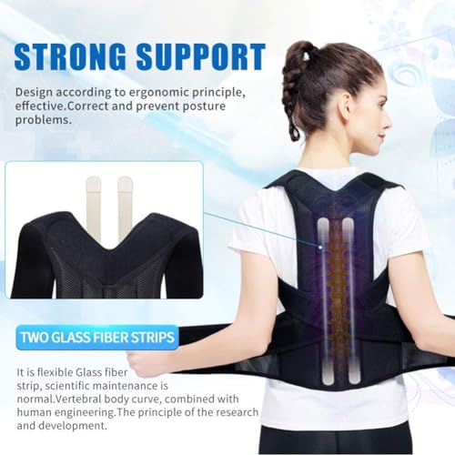 XS-5XL Plus Size Posture Corrector Back Brace Upper And Lower Back Support Women Men Shoulder Straightener Student Teenagers Scoliosis Hunchback Correction Posture Trainer ( Color : Black , Size : 5X-