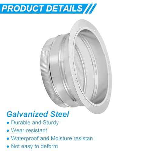 PATIKIL 12" Round Duct Collar, Galvanized Duct Connector Flange Pipe Collar Take Off Collar for Flexible or Rigid Ducts, Heating Cooling Ventilation Exhaust Fan Vent Systems