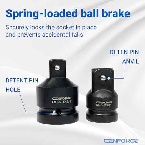 8-PC Impact Socket Adapter and Reducer Set, 1/4" 3/8" 1/2" 3/4" Drive Socket Adapter Set, 1/2 to 3/8 Impact Adapter, 3/4 to 1/2-Impact Adapter, 1/2 to 3/4-Impact Adapter