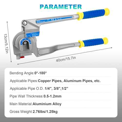 3 in 1 Manual Level Tube Bender, Pipe Tube Bender, 1/4", 3/8", 1/2" OD180¡Æ Copper Aluminum Pipes Bending Tools for HVAC Air Conditioning