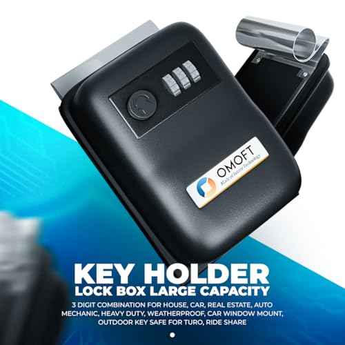 Key Holder Lock Box Large Capacity, 3 Digit Combination for House, Car, Real Estate, Auto Mechanic, Heavy Duty, Weatherproof, Car Window Mount, Outdoor Key Safe for Turo, Ride Share