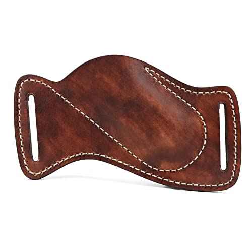 Tourbn Tourbon Leather Knife Sheath for Belt Pocket Folding Knife Holder Compact Draw Knifes Carrier EDC Tools Holster