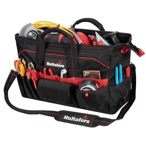 Hultafors Work Gear HT5544 Tradesman's Tool Bag, 40 Pockets, Heavy Duty Ballistic Polyester Tool Carrier, Neoprene Carrying Handles, Adjustable Slip-Resistant Shoulder Straps