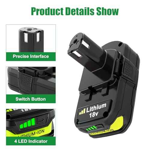 2Pack 3600mAh P102 P108 Replacement Battery for Ryobi 18V Battery 3.6Ah Compatible with Ryobi 18 Volt Battery Lithium P103 P104 P105 P107 P109 P122 Compatible with 18V Cordless Power Tools (Green)