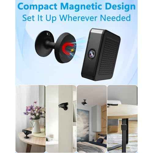 Spy Camera, Works with or Without WiFi, 4K Mini Camera Wireless, Small Cameras for Home Security, Built-in 64GB TF Card, 940nm Night Vision, Motion Detection, for Indoor Outdoor Use