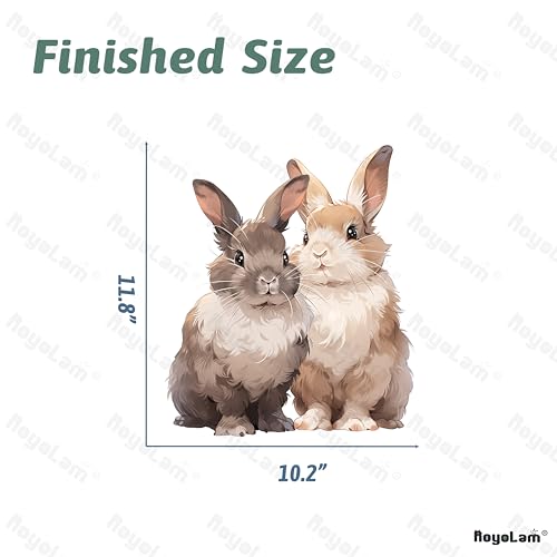 Cute Two Bunnies Wall Decal Nursery Animal Rabbits Wall Sticker Removable Peel and Stick Wall Art Decor for Kid Baby Classroom Preschool Living Room Playroom Bedroom School
