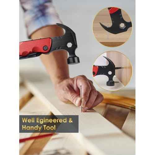 Stocking Stuffers for Men Dad Gifts, Multitool Camping Accessories 13-in-1 Survival Multi Tools Hammer, Christmas Cool Gadgets for Adults Him Boyfriend Husband Grandpa Women Birthday Valentines
