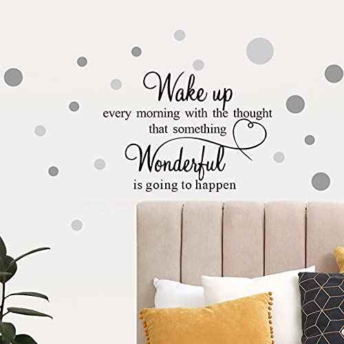 COKOYY Motivational Art Quotes Wall Decals, Inspirational Sayings Words with Dots, Vinyl Letters, Removable DIY Sign Wall Mural for Bedroom, Living Room, Home Decoration