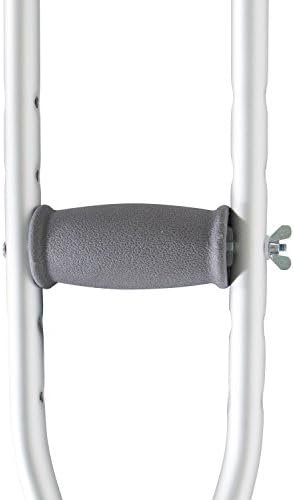 PCP Aluminum Crutches, Push Button Adjustable Height, Lightweight, 1 Pair, Junior Youth Size (4'6" to 5'2")