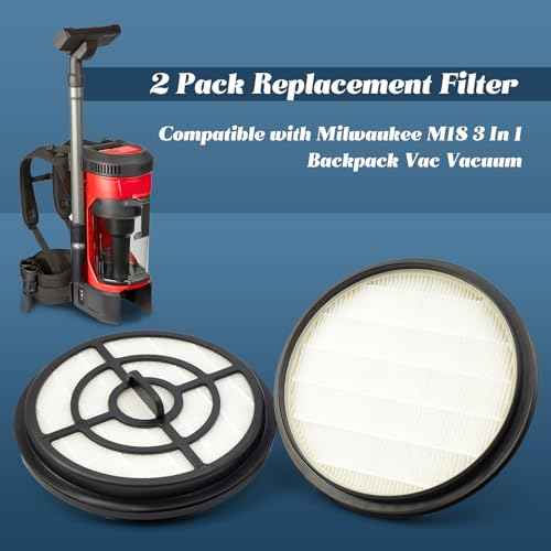 49-90-1963 Replacement Filter 2 Pack Compatible with Milwaukee M18 3 In 1 Backpack Vac Vacuum Filter 0885-21HD 0885-20