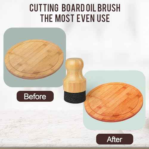Cutting Board Oil Wax Applicator - 2PCS Bamboo Wood Applicator for Food Grade Mineral Oil Boards, Wooden Butcher Blocks,Spatulas,Spoons,Utensils