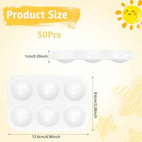 Paint Tray Palettes Plastic Paint Pallets for Kids or Students Watercolor Palette Painting Tray for Painting Party, DIY Craft and Art Painting (50)
