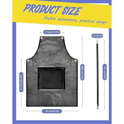 Xtinmee 2 Pcs Clear Apron Transparent for Hair Stylist Waterproof Hair Salon Work Apron with Pocket for Barber Nail