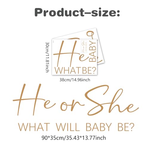 He or She Baby Gender Reveal Wall Decals - Vinyl Stickers for Backdrop Party Supply