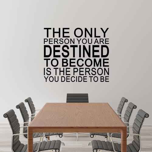 Motivational Quotes Wall Stickers for Office: Classroom Inspirational Positive Vinyl Art Wall Decals for School Gym Bedroom - The Only Person You are Destined 18" X 15"