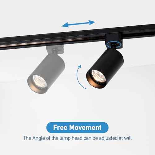 Plug in Track Lighting with Power Cord, 4-Light GU10 Track Lighting Kit with Track Rail, Modern Kitchen LED Track Lighting Fixtures Ceiling Wall Spot Light, 13FT Plug Cord, Black (No Bulbs)