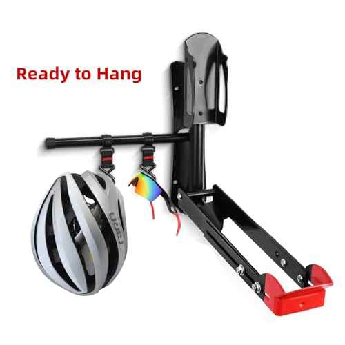 Swivel Bike Wall Mount with 120¡Æ Rotation No Heavy Lifting Garage Bike Rack Tri-Level Adjustment for 16"-29" Wheels Holds Road, MTB up to 77lbs Space Saving Foldable Design