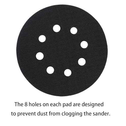 IPELY 5 Pack 5 Inch 8 Holes Foam Interface Pad Surfprep Foam Sanding Pads for Buffer (5 Pack)