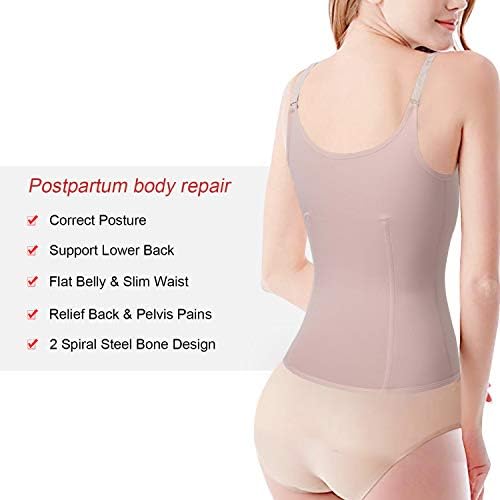 URSEXYLY Maternity Support Belt Postpartum Waist Trainer Shapewear Recovery Waist Cincher Beige