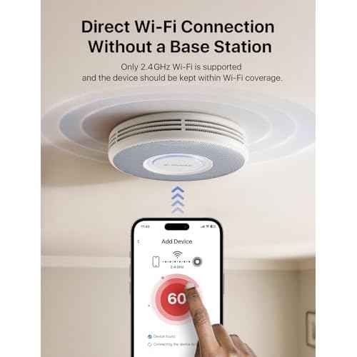 X-Sense Smart Wi-Fi Smoke Detector with Voice Alerts and 17 Locations, Fire Alarm, Fire Detector, 1.3 in (33 mm) Thick, XS0B-iR, 1 Pack